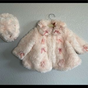 Kate Mack faux fur coat and hat - baby